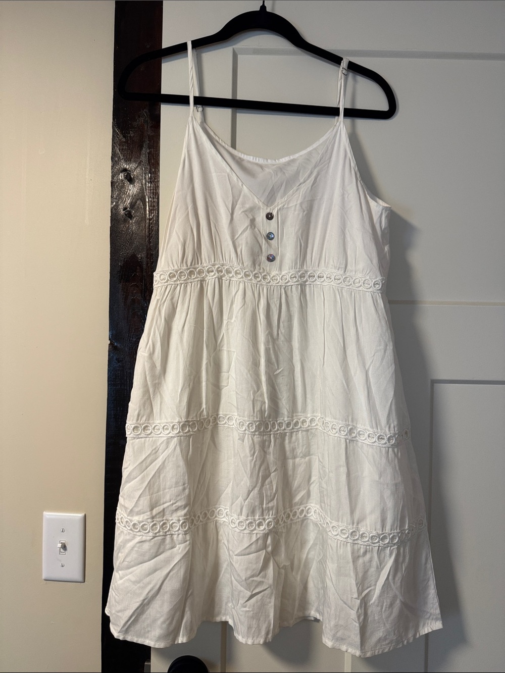 Amazon White Spaghetti-Strap Mini Dress with Eyelet Bands